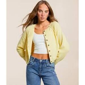 Free People Sydney Shrunken Cardigan Sweater Small (B110335)